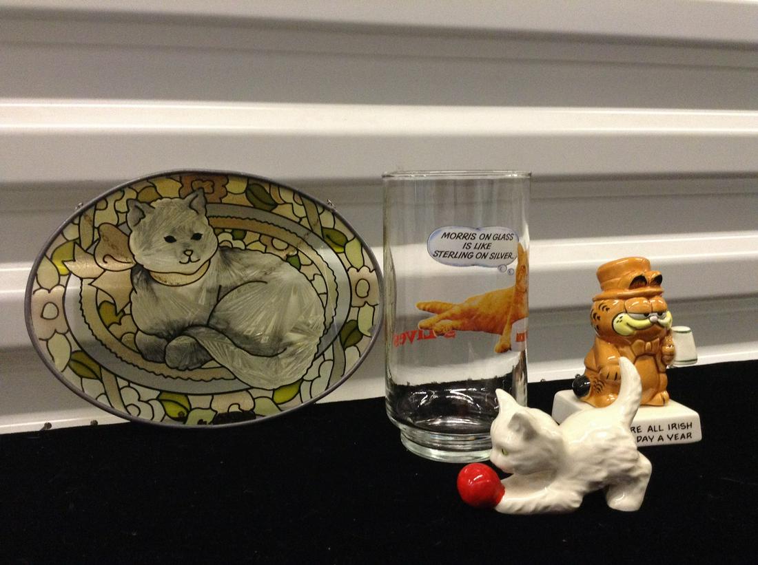 cats lot, goebel cat, garfield Mom's glass, cat: cats lot, goebel cat, garfield Mom's glass, cat suncatcher
