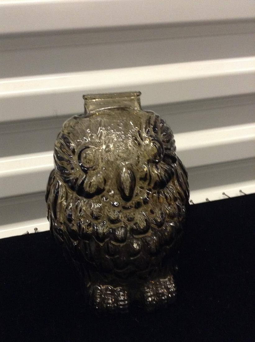 vintage signed"wise old owl" glass bank (1 of 1)