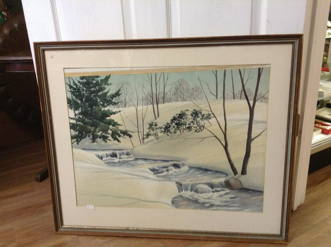 Original Watercolor 1940's Stephen Hamilton 31.5x26: Original Watercolor 1940's Stephen Hamilton 31.5x26