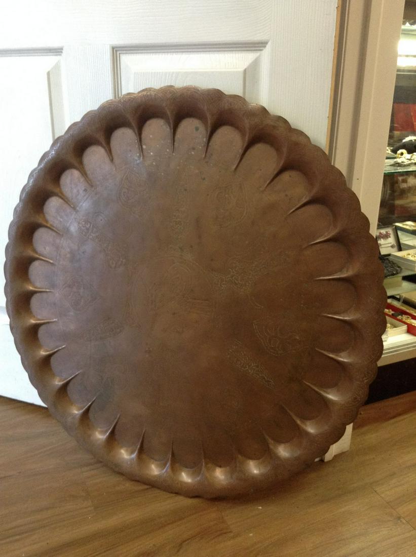 Copper moroccan tray 30 inches across (1 of 1)