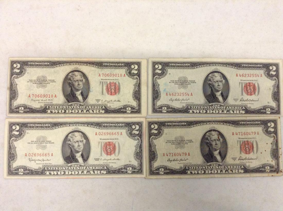 Lot of Red Seal Two Dollar Bills (1 of 1)