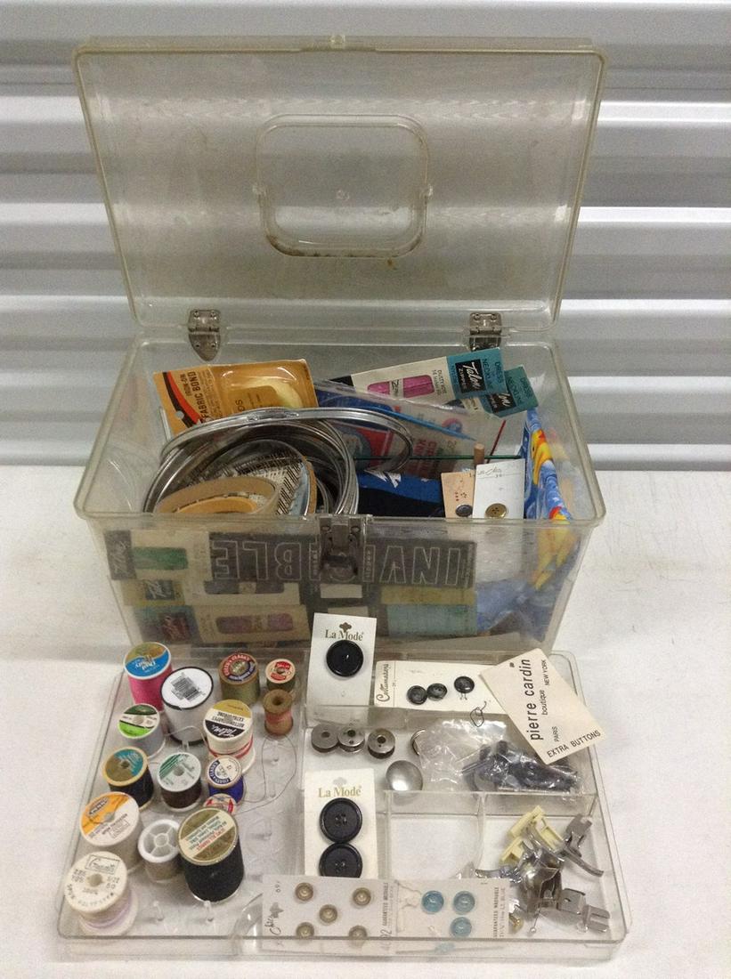 Sewing Box full of vintage buttons, sewing and more (1 of 1)
