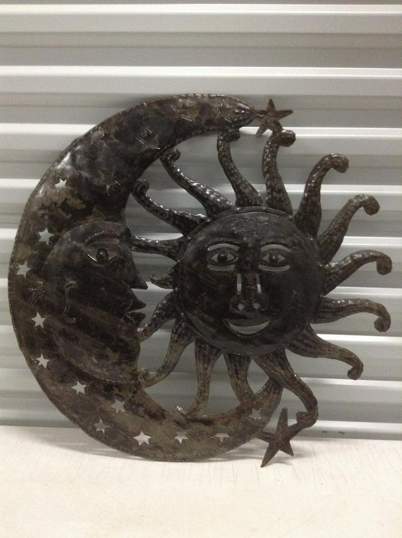 Metal Sun & Moon 23" across: Metal Sun & Moon 23" across