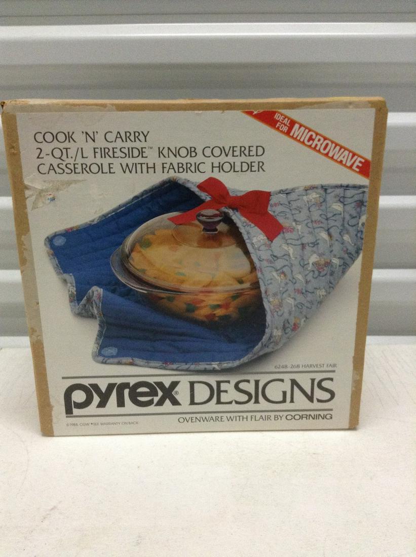 NOS 1980s Pyrex Cook 'n Carry Harvest Fair 2 Qt: NOS 1980s Pyrex Cook 'n Carry Harvest Fair 2 Qt Casserole Still Sealed