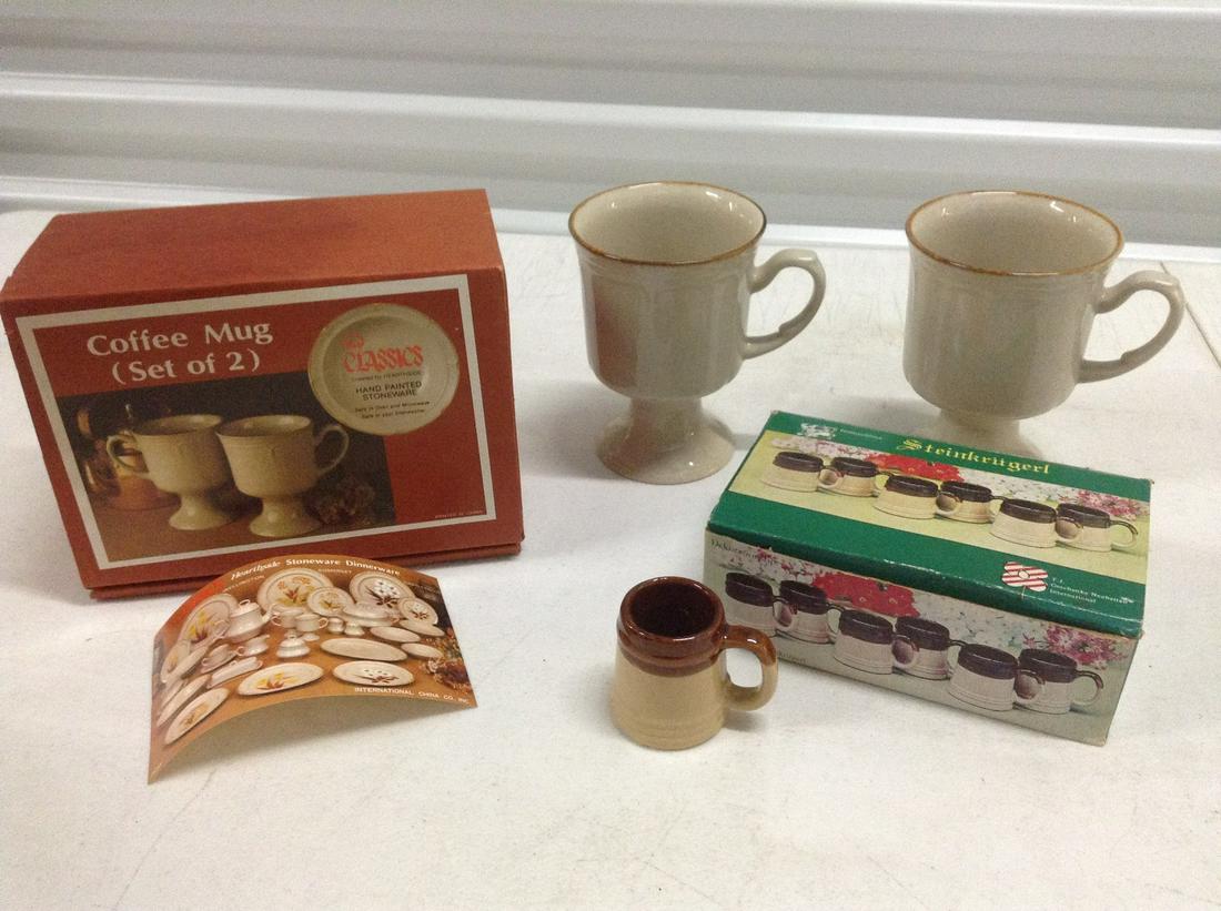 NOS Steinkrugerl Miniature Beer Mugs (6) and Hearthside (1 of 1)
