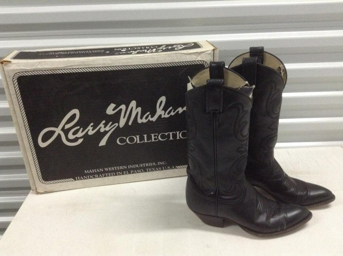 Vintage Larry Mahan Leather Cowboy Boots With Box: Vintage Larry Mahan Leather Cowboy Boots With Box Womens Size 7.5