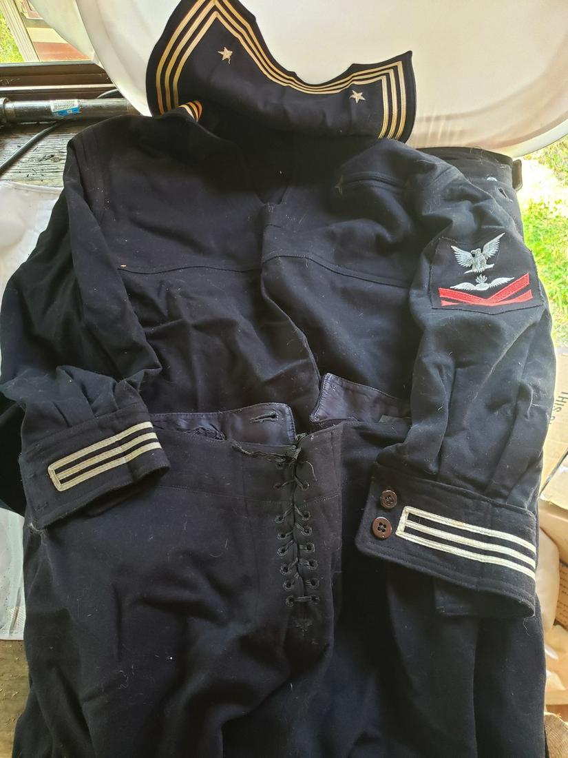 Vintage wool US Navy shirt and pants outfit uniform (1 of 1)
