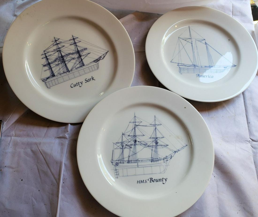 3 Collectors plates Cutty Sark HMS Bounty in America (1 of 1)