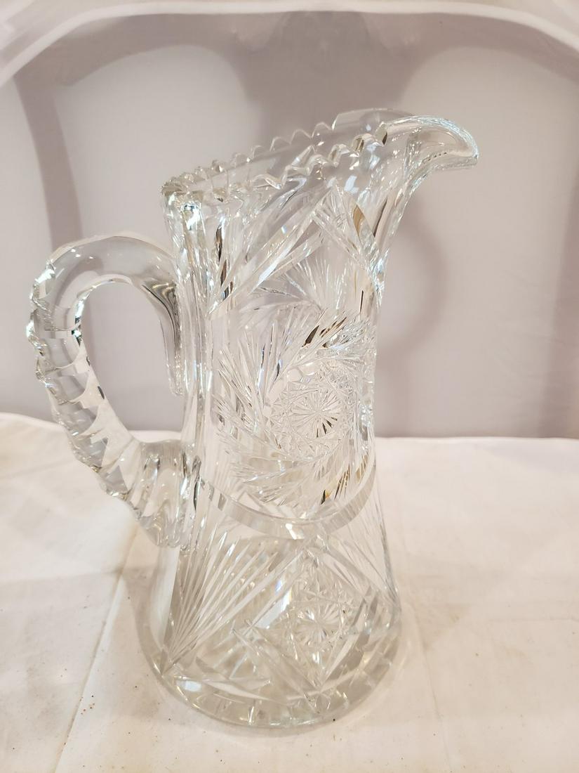 Lead glass etched crystal pitcher (1 of 1)