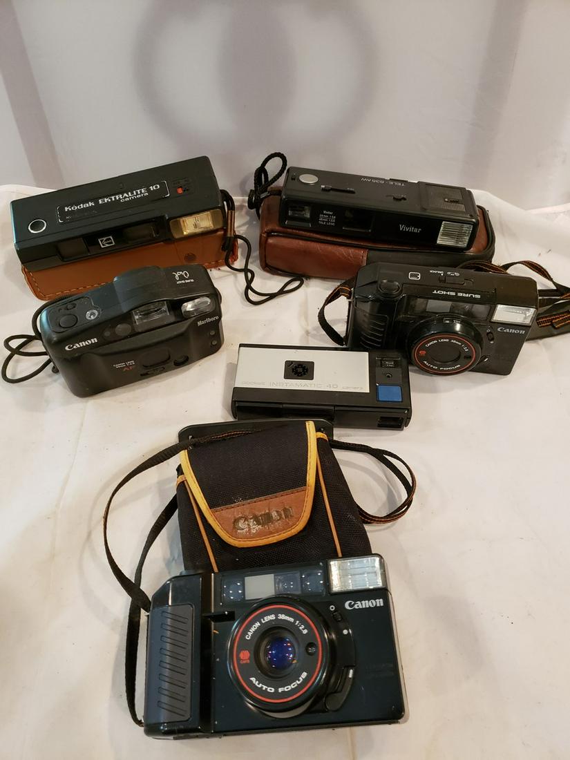 Lot of vintage cameras - Canon, Vivitar, Kodak, and (1 of 1)