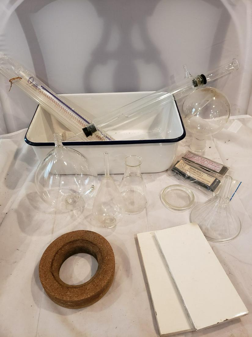 Enameled pot with vintage Science experiment items - (1 of 1)