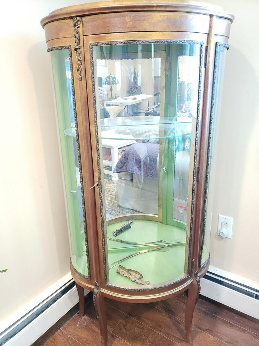 Gorgeous wood and glass curio cabinet 53.5 H x 26 x 11": Gorgeous wood and glass curio cabinet 53.5 H x 26 x 11" W no contents included