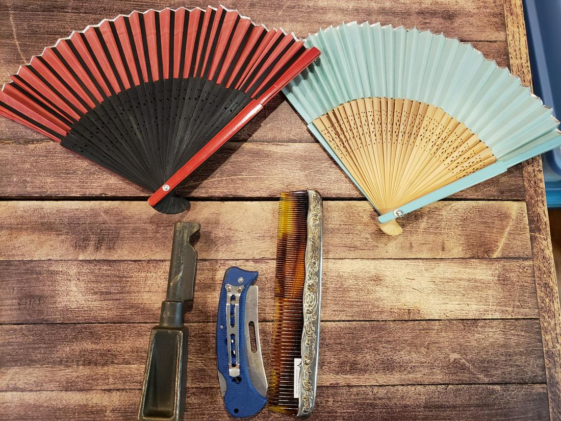 Lot of vintage smalls - fans, pocket knife, and more (1 of 1)