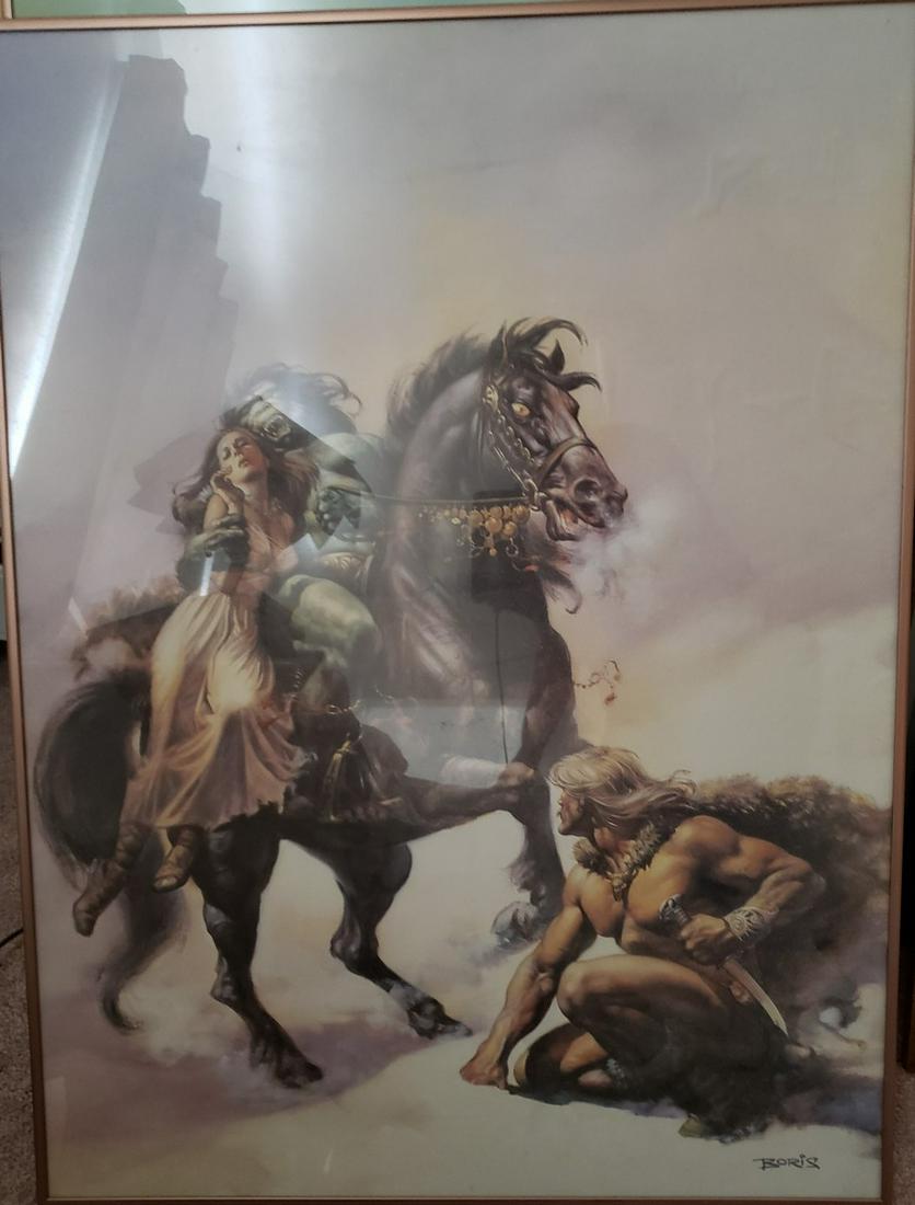 Boris Vallejo Hercules framed lithograph: Boris Vallejo Hercules framed lithograph