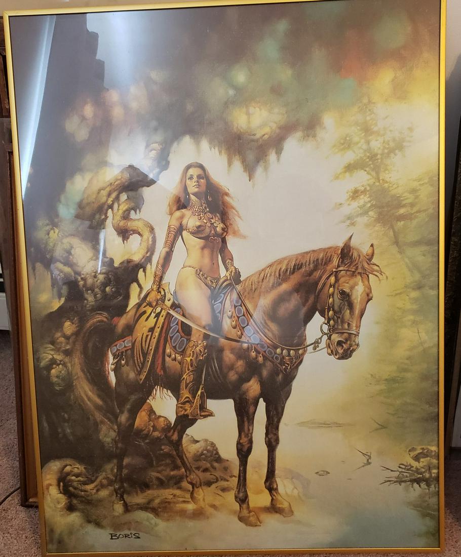 Boris Vallejo Fantasy framed lithograph: Boris Vallejo Fantasy framed lithograph