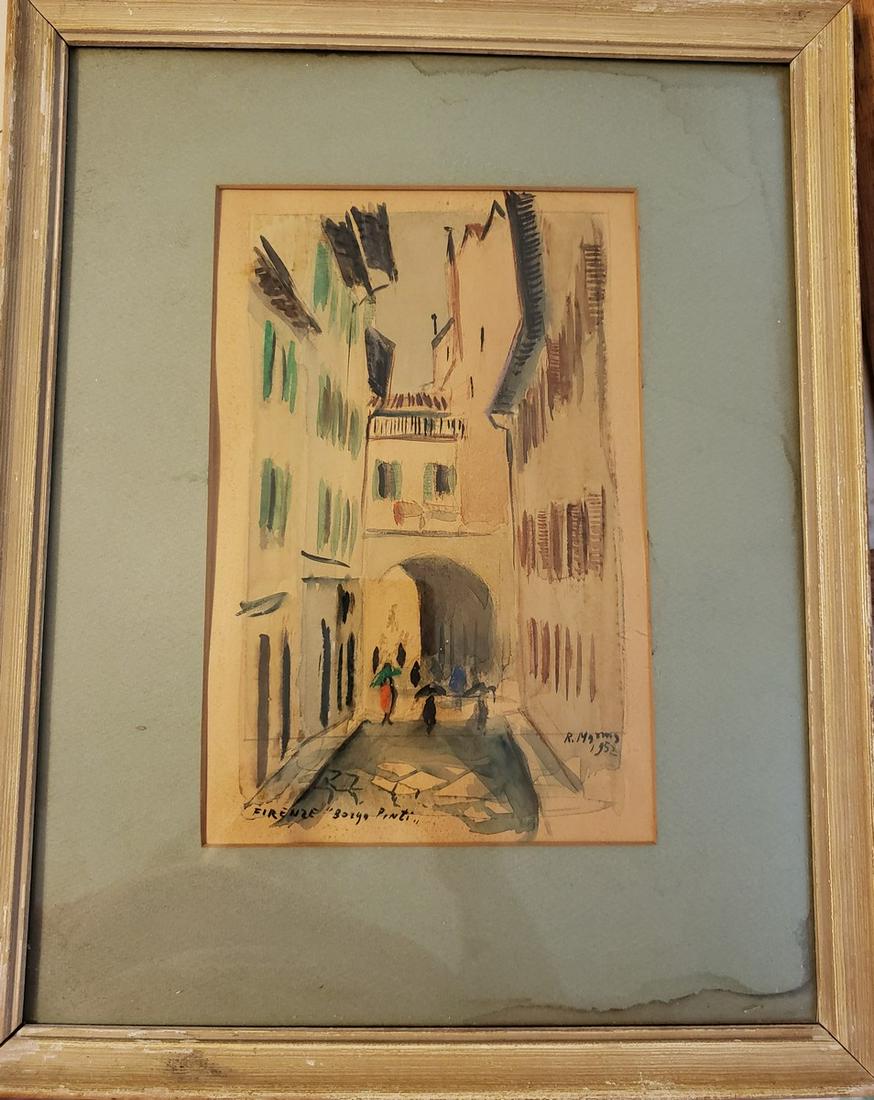 Watercolor painting by Floretine artist Rodolfo Marma (1 of 1)