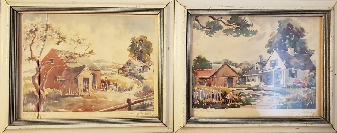 Two Framed watercolor artwork signed George M. Kirby (1 of 1)