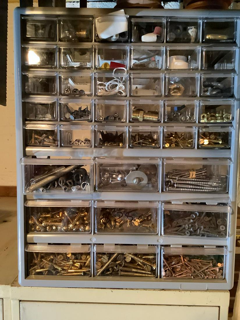 Tool Box full of screws, bolts and more 18"x15": Tool Box full of screws, bolts and more 18"x15"