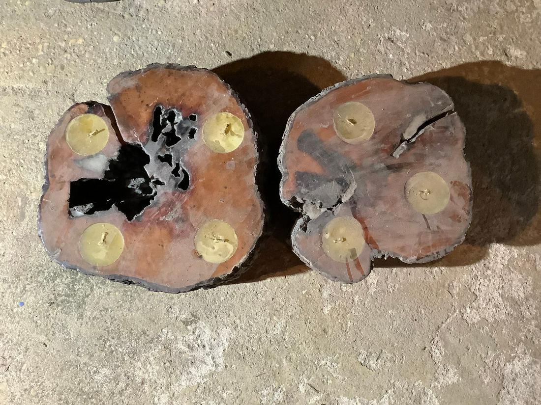Petrified Wood Slabs with candles (1 of 1)
