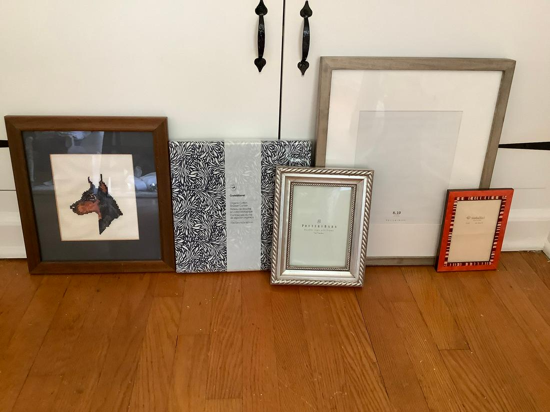 Doberman Pinscher Needlepoint, Lot of Pottery Barn (1 of 1)