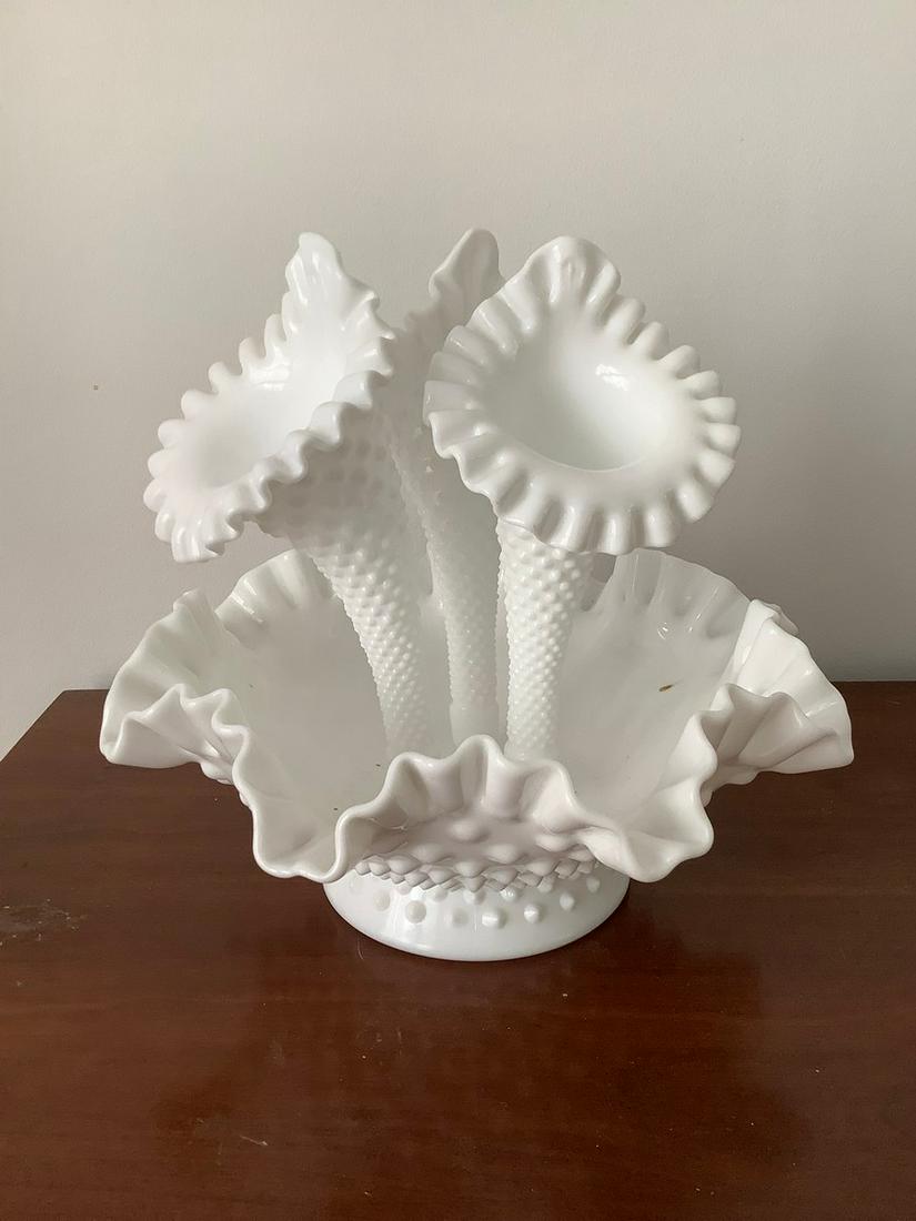 Hobnail Bowl and Vase Set: Hobnail Bowl and Vase Set