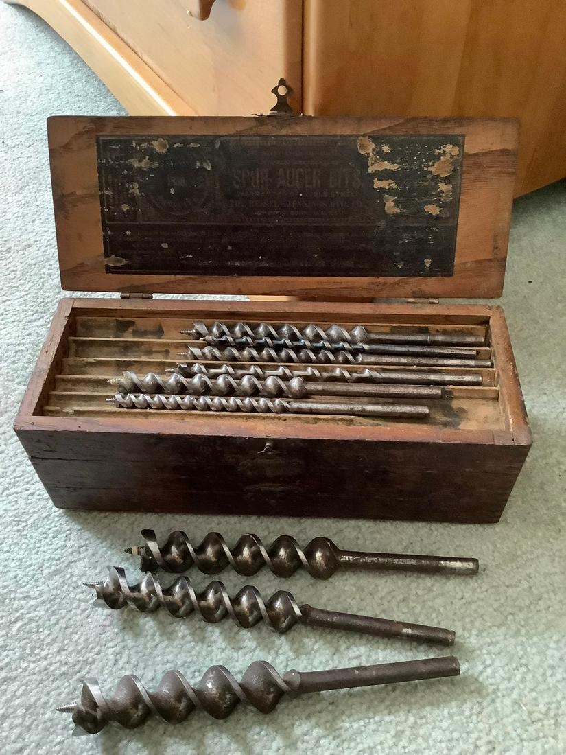 early AUGER BIT SET WOOD TOOLS (1 of 1)