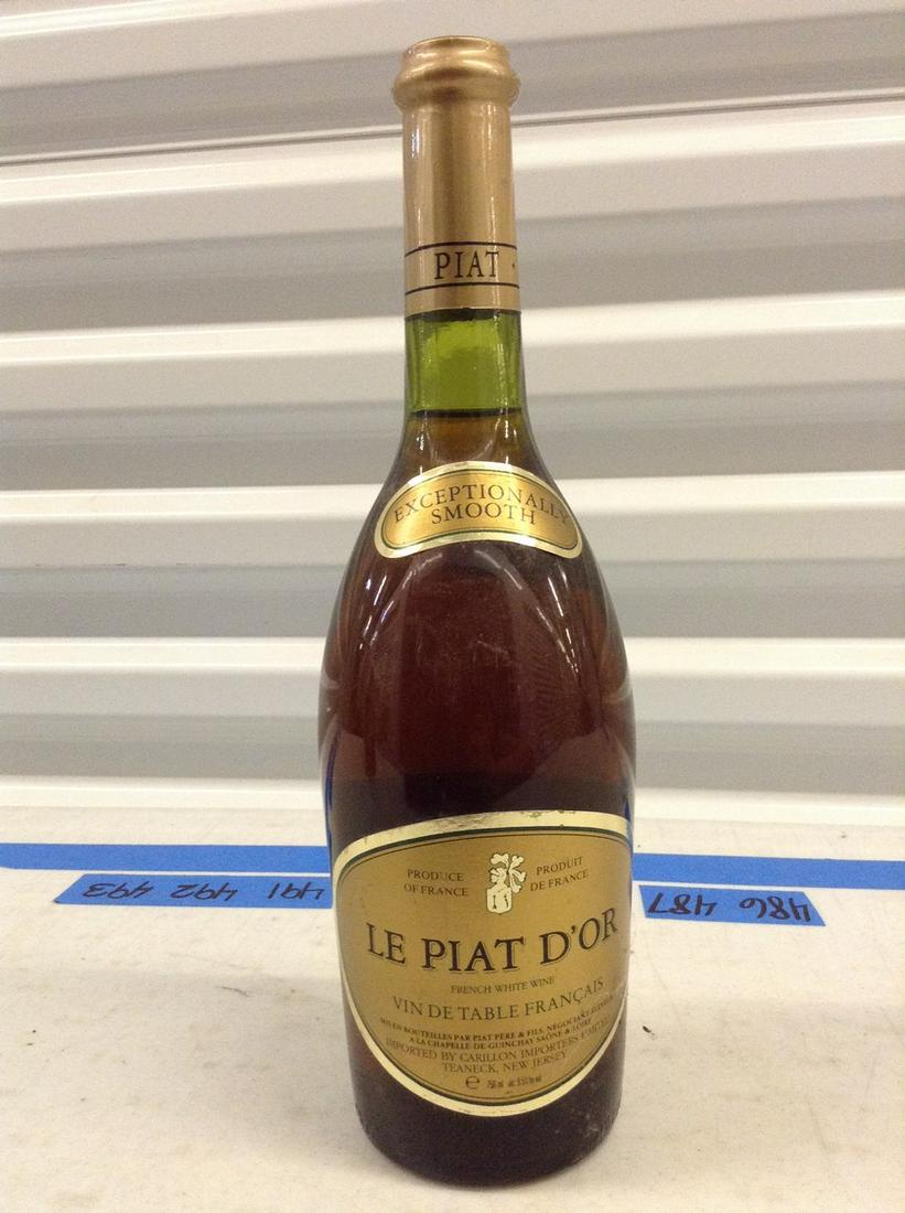Le Piat D'or French White Wine: Any contents in bottle is Free; You are bidding on the bottle & unbroken tax stamp