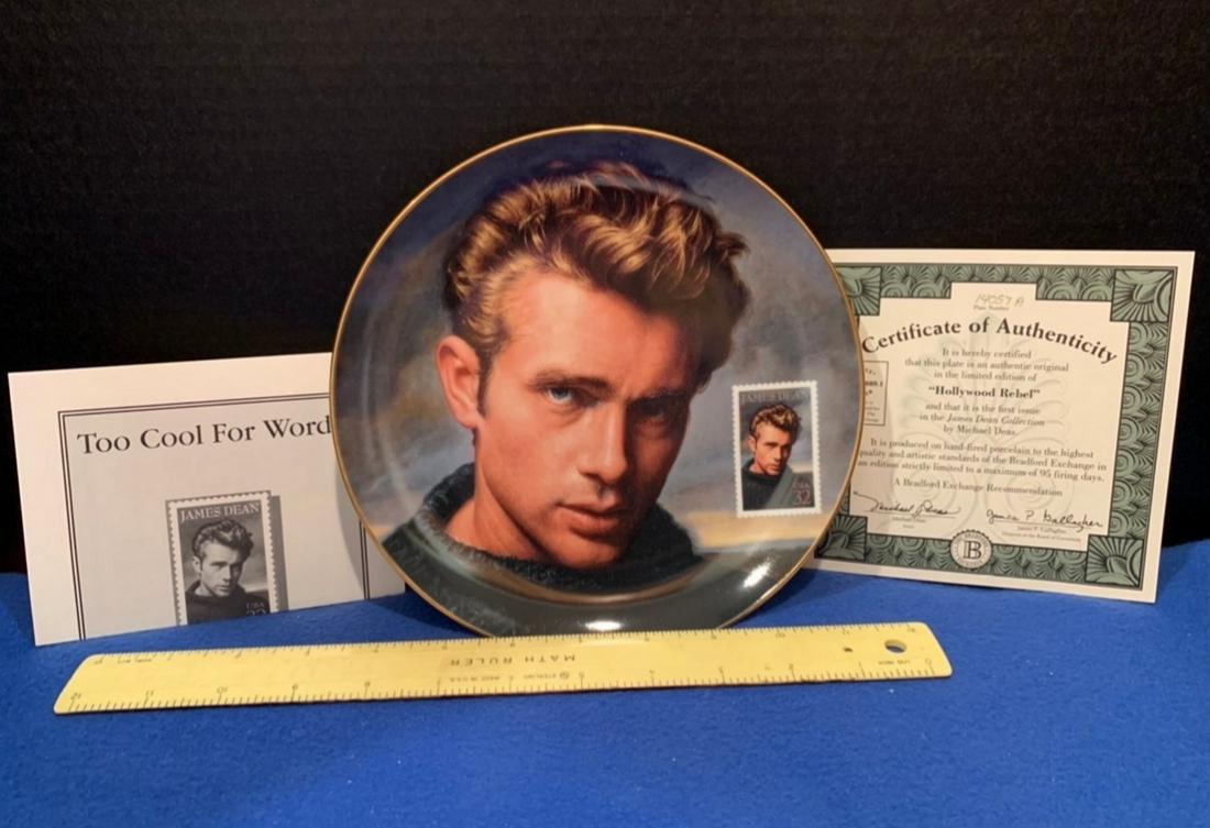James Dean Plate, Collection 8" Hollywood Rebel with: James Dean Plate, Collection 8" Hollywood Rebel with CEO