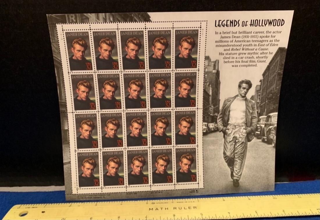 Full Sheet of James Dean US Stamps (1 of 1)