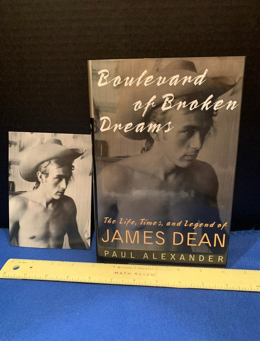 James Dean Boulevard of Broken Dreams, The Life, Times: James Dean Boulevard of Broken Dreams, The Life, Times Old, Legend of James Dean by Paul Alexander Hard Cover with Post Cards