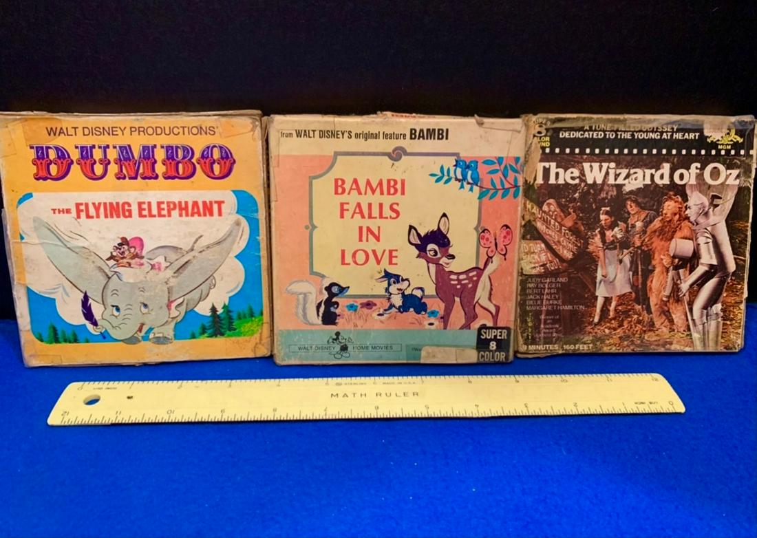 3 Super 8 Dumbo No. 024, Bambi Falls in Love, The: Note: Boxes are old and nut in good shape