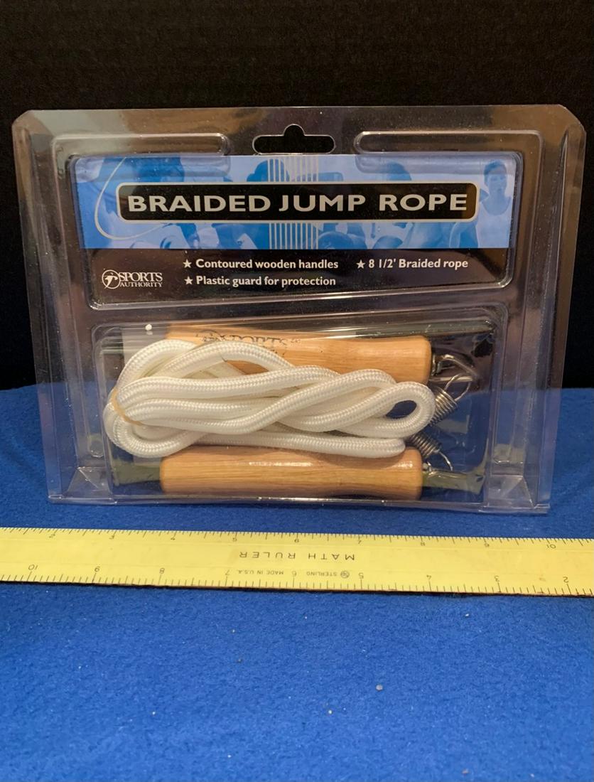 Braided Jump Rope 8 1/2' wood handles (1 of 1)