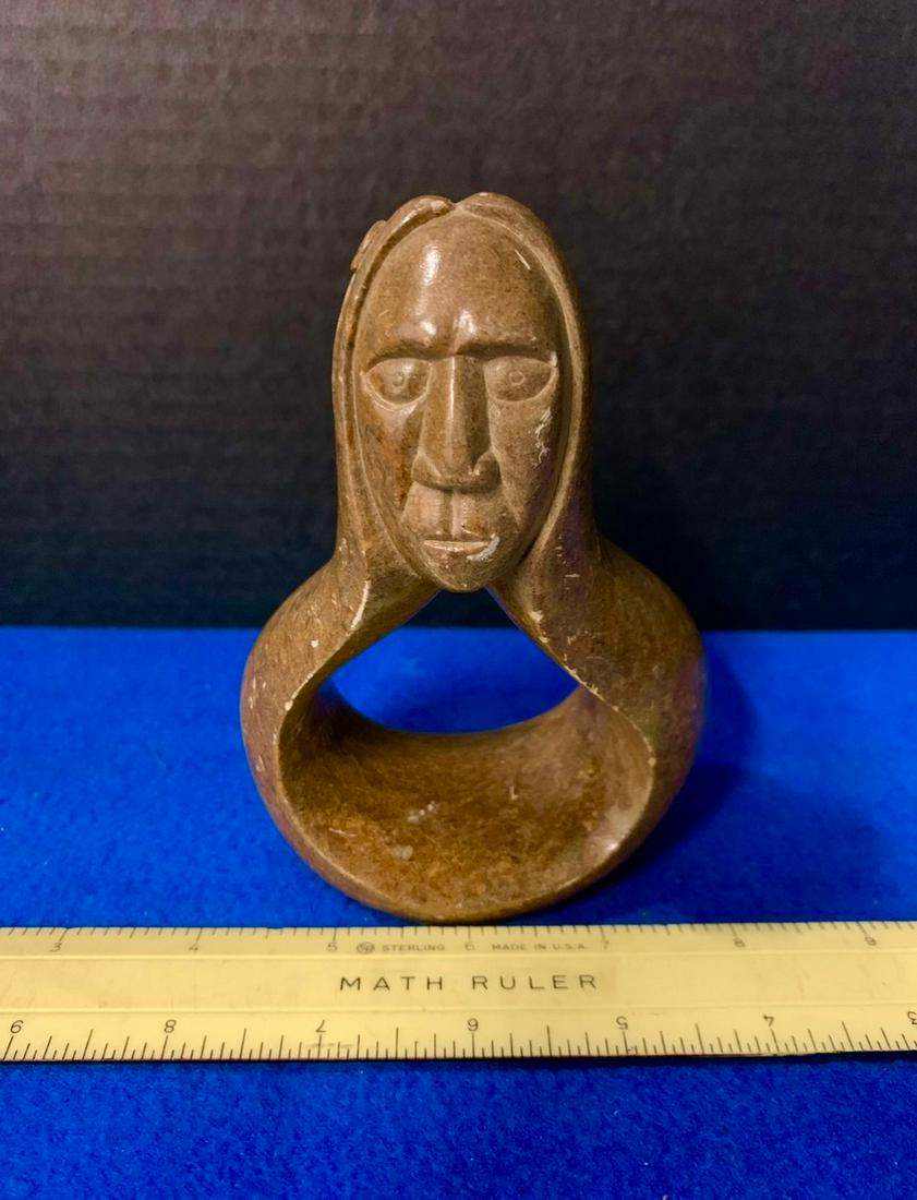 Signed Carved Stone Art of Indian, Vince Bomberry, just (1 of 1)