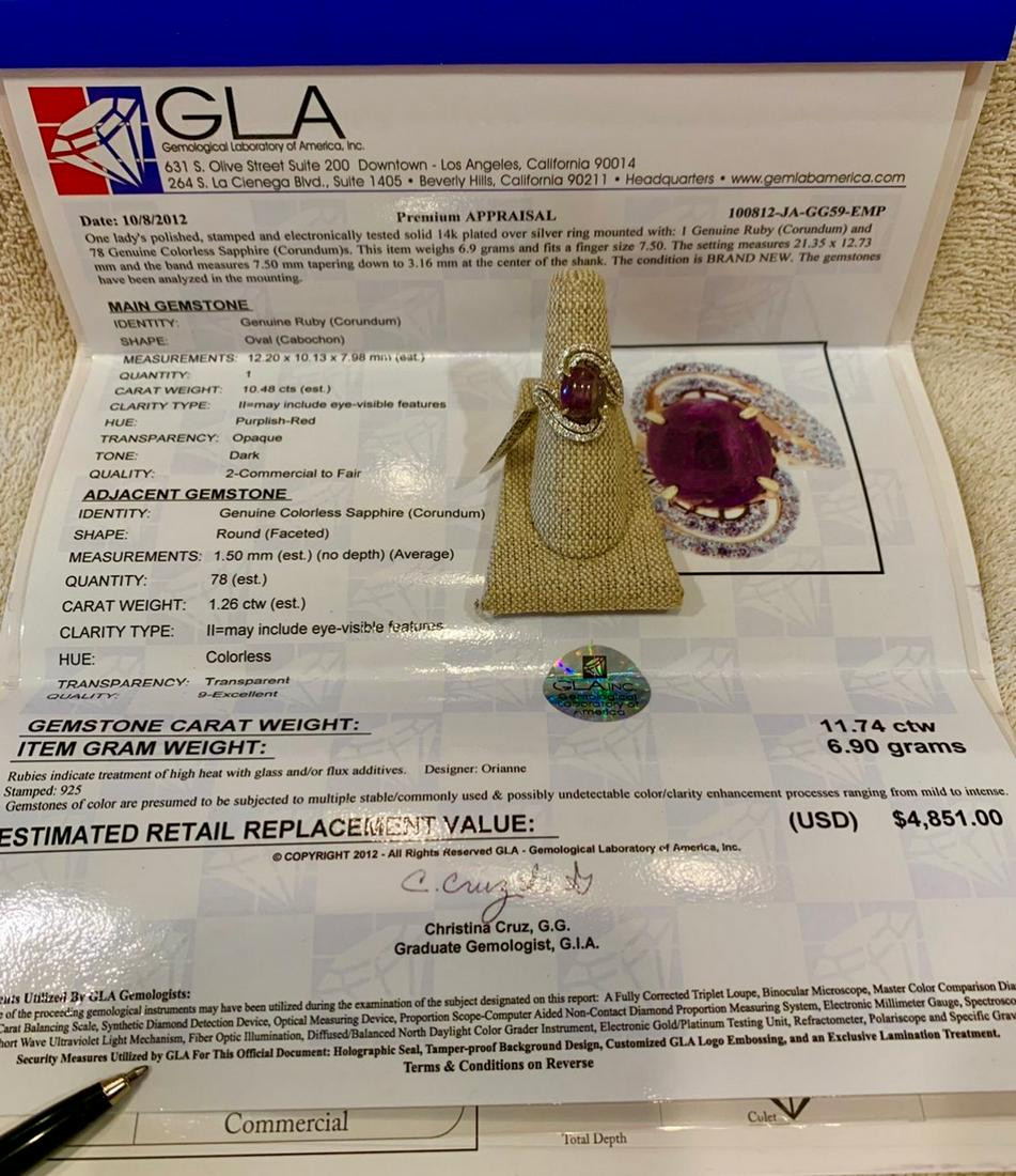 14K Plate Cover Sterling ring, withRuby / Sapphire come (1 of 1)