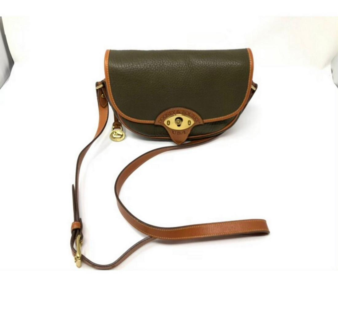 Dooney and bourke, Green with a brown border: Dooney and bourke, Green with a brown border