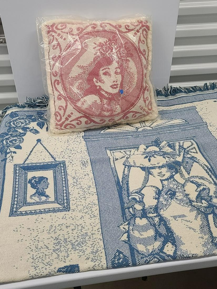 Vintage Avon Blanket & Pillow (1 of 1)
