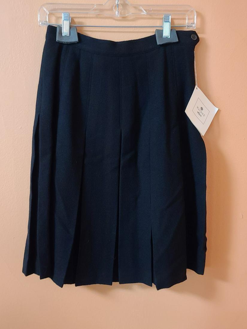 Vtg Wathne Wool Pleated Midi Skirt NWT 8 (1 of 1)