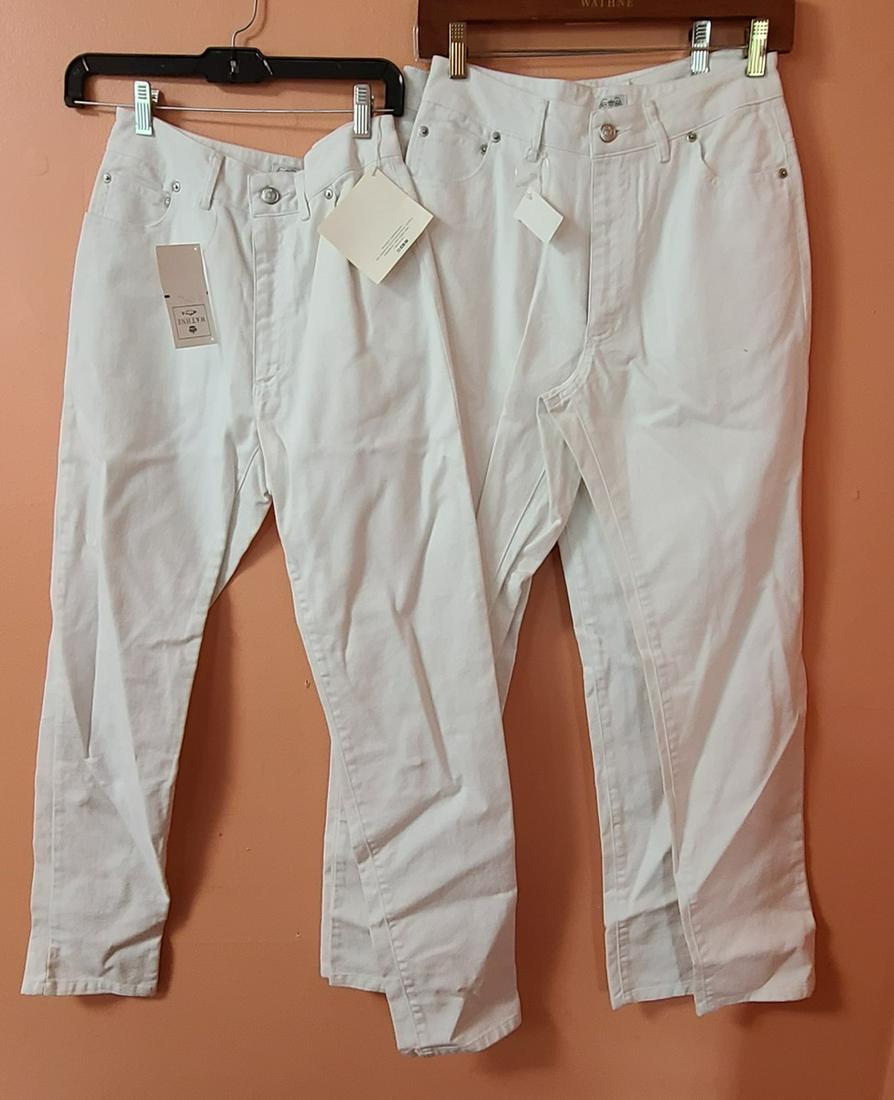 3 Pairs Vtg Wathne High Waisted White Jeans Size 6 (1 of 1)