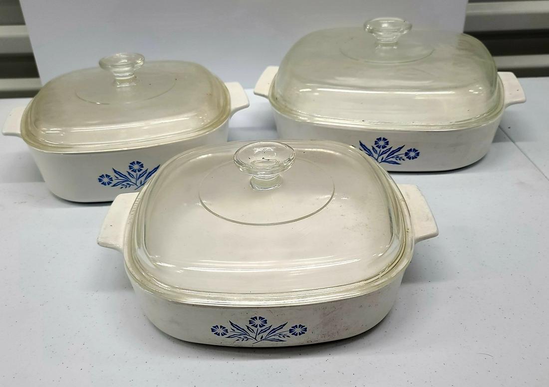 3 Corningware Casseroles w Lids (1 of 1)