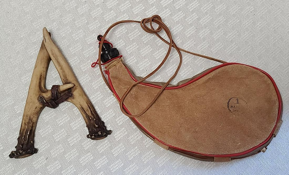 Faux Antler Wall Art Leather Water Bag (1 of 1)