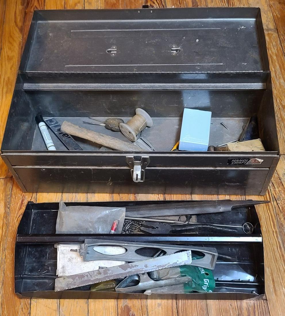Metal Handicraft Toolbox & Contents 22x9x9 (1 of 1)