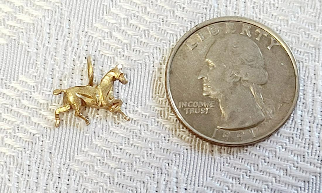 1970s Solid 14KT Gold Petite Horse Charm (1 of 1)