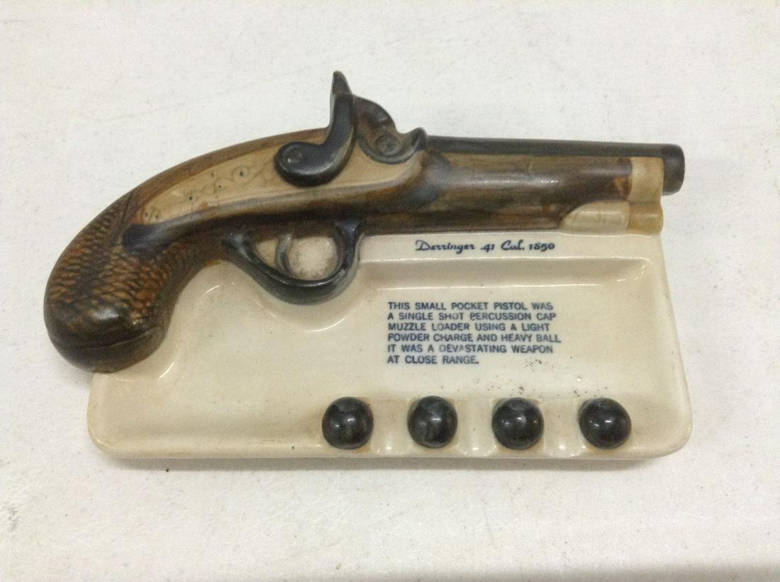 Vintage Derringer Gun Pottery Ashtray: Vintage Derringer Gun Pottery Ashtray