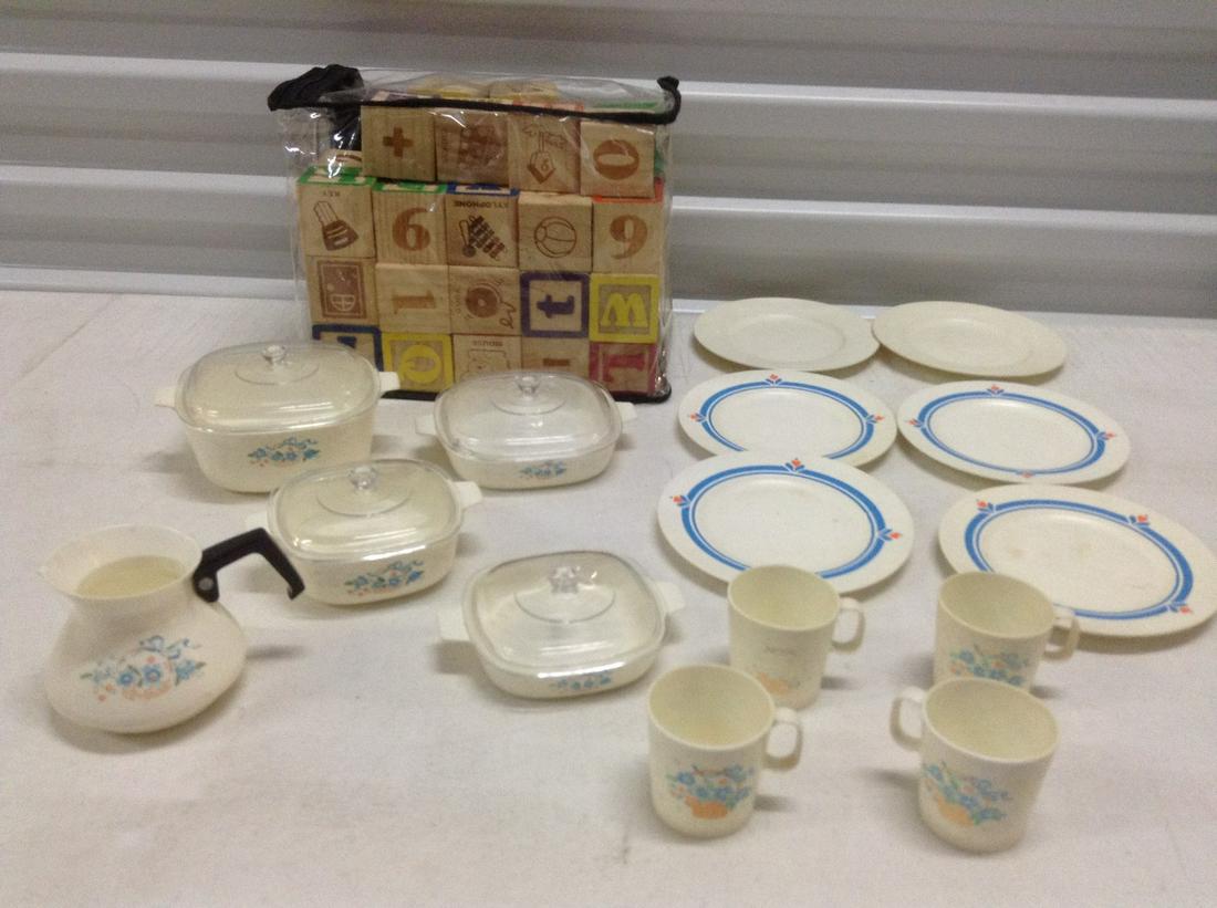 Vintage Children's Plastic "corningware", teaset, and (1 of 1)