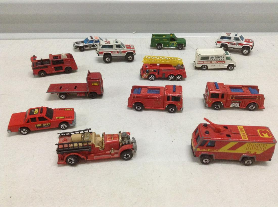 Large lot of Vintage Hot Wheels and Matchbox Firetrucks (1 of 1)