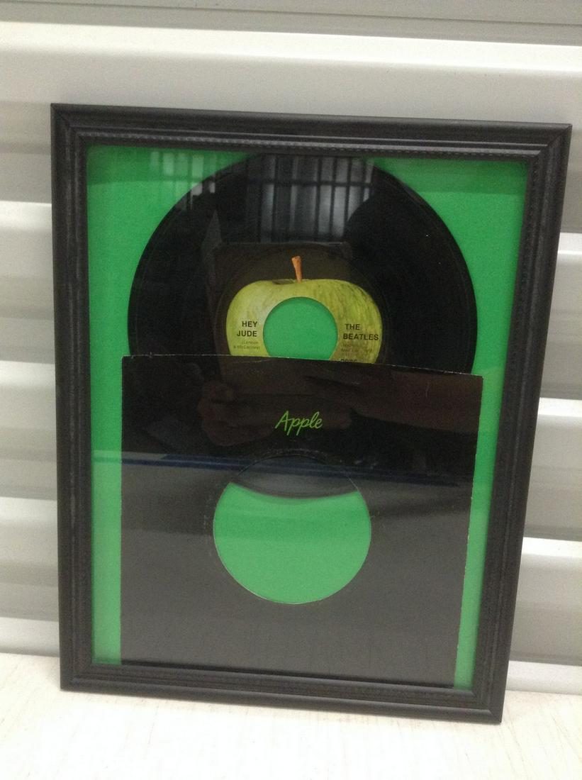 Framed Beatles Hey Jude 45 Record 12"x9.5" (1 of 1)