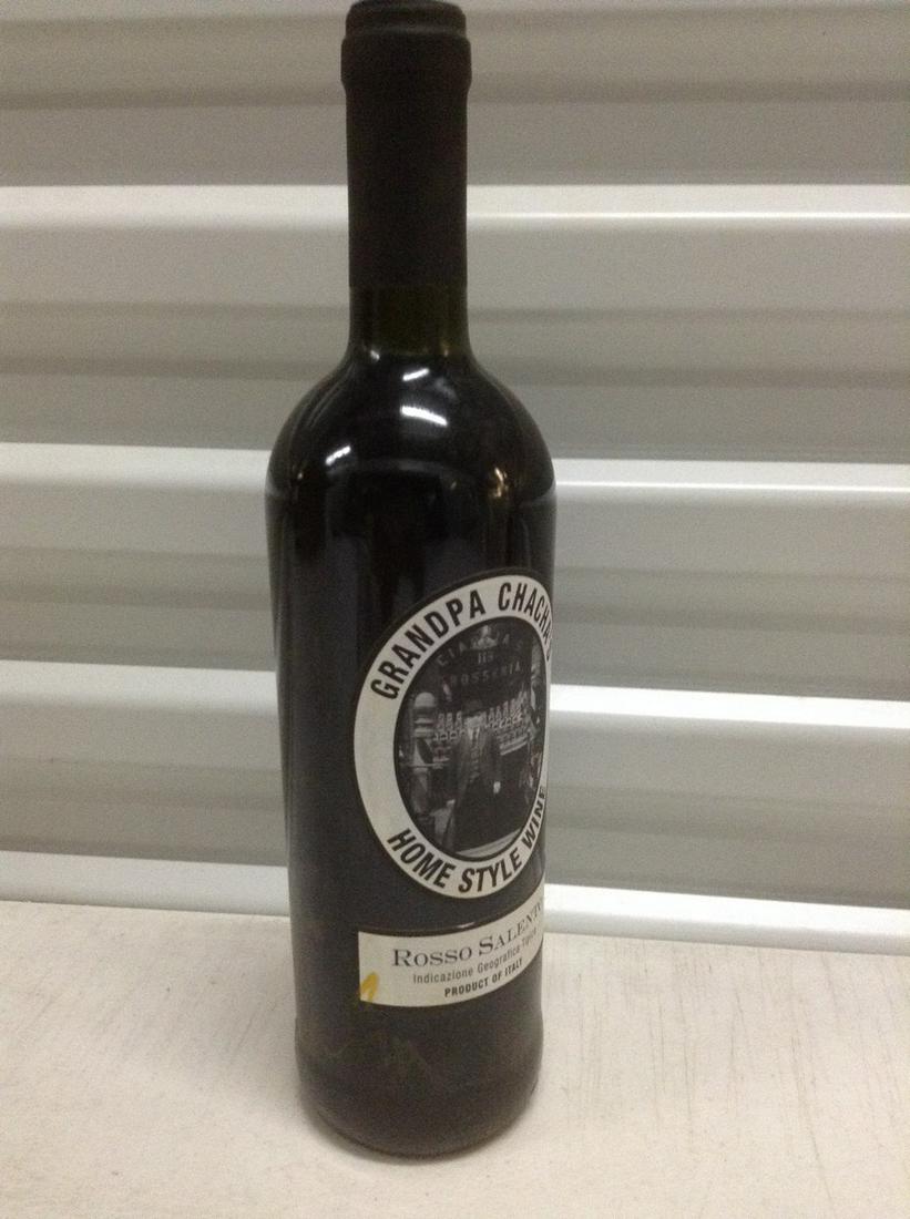 Sealed Signed bottle of Rosso Salento Grandpa Chacha's: Sealed Signed bottle of Rosso Salento Grandpa Chacha's Italian Wine