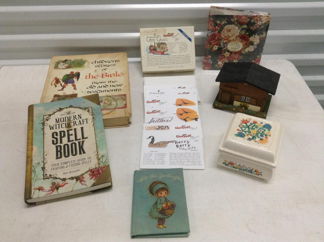 Vintage Max Factor Powder Jar, books, stationary and (1 of 1)