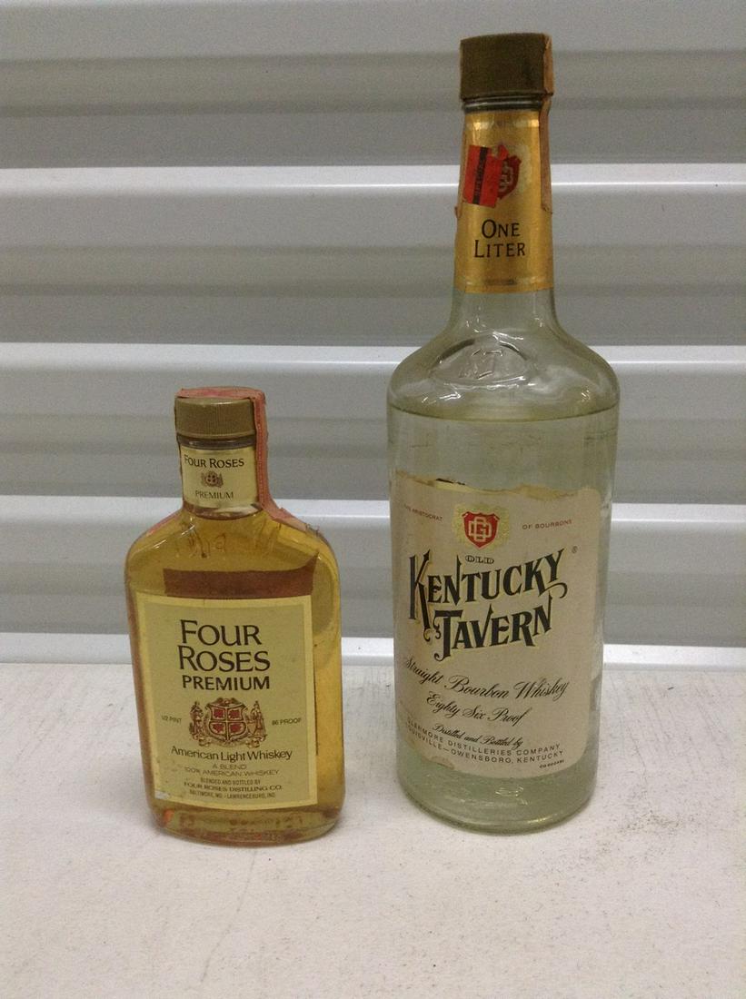 Four Roses and Kentucky Tavern Whiskey bottles: Four Roses and Kentucky Tavern Whiskey bottles