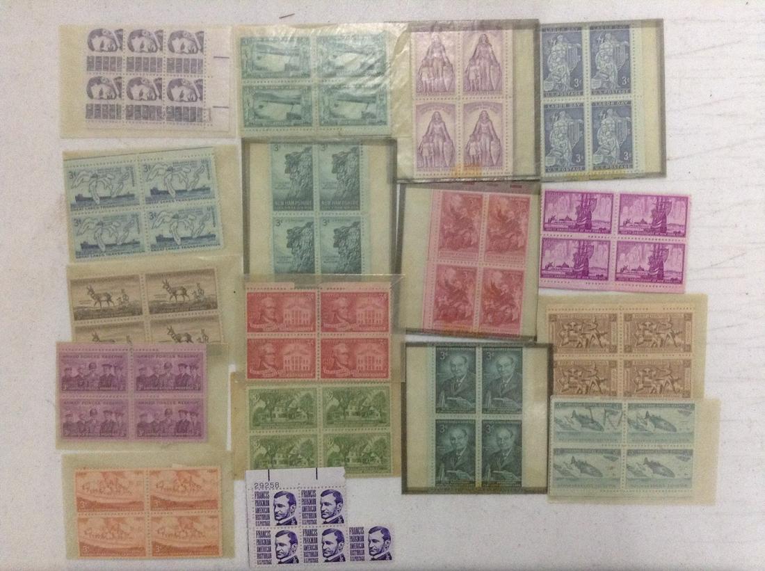 Large lot of 3 Cent US Stamp Blocks (1 of 1)